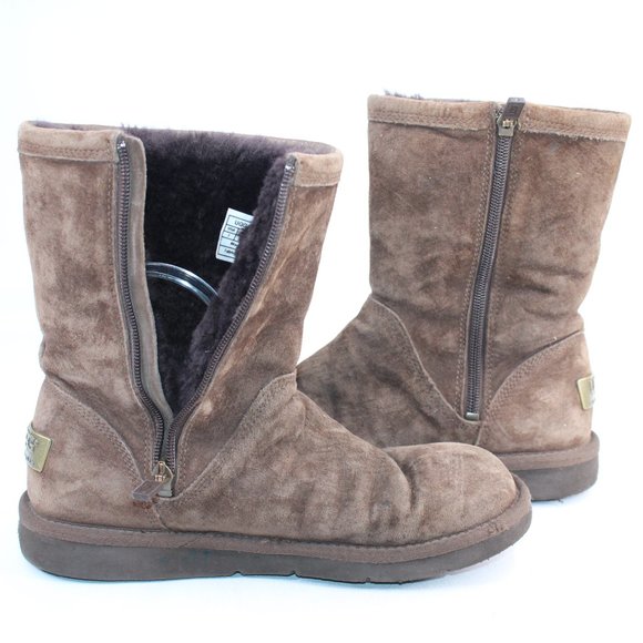 UGG Australia  Side Zip Med Brown Half Calf Boots #136 - Picture 6 of 10